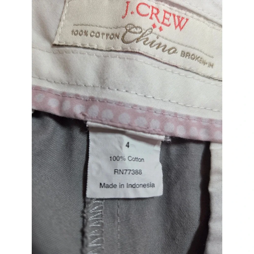 J. Crew Chino Shorts Womens 4‎ Cotton Broken-In Casual Everyday Gray